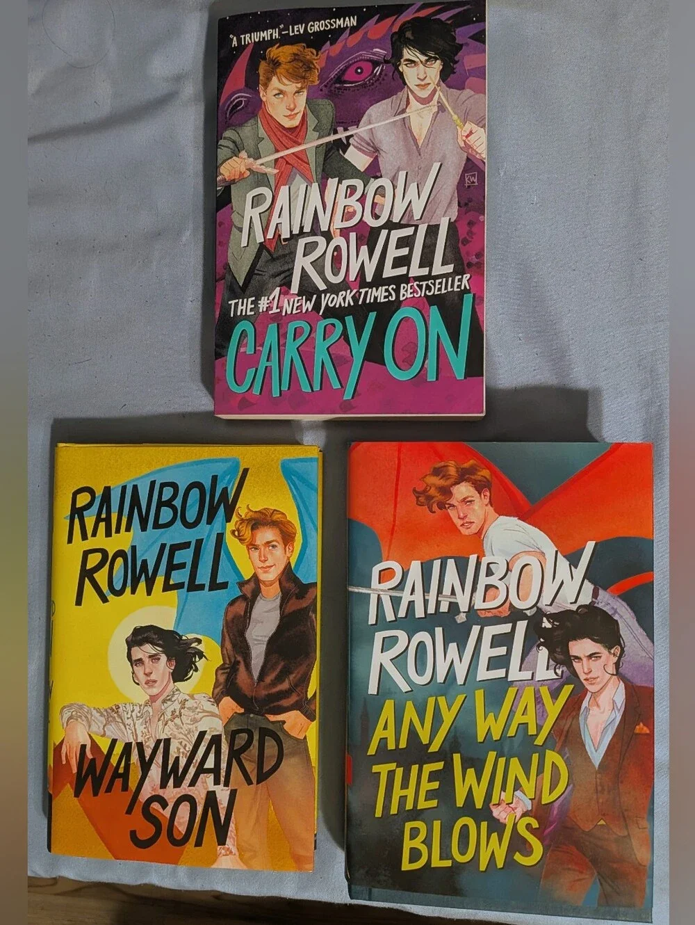 Rainbow Rowell Complete Simon Snow Trilogy Carry On Wayward Son Any Way The Wind